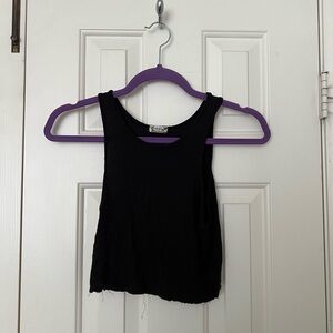 Free People Raw Hem High Neck Crop Top